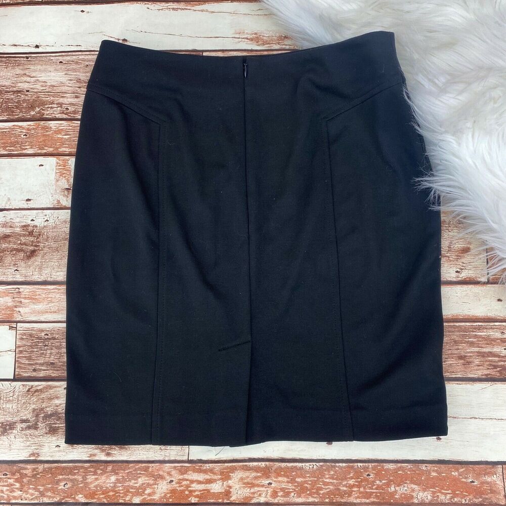 Ann Taylor LOFT Women's A-Line Above Knee Length Skirt Size 6 Black Stretch - Picture 5 of 5